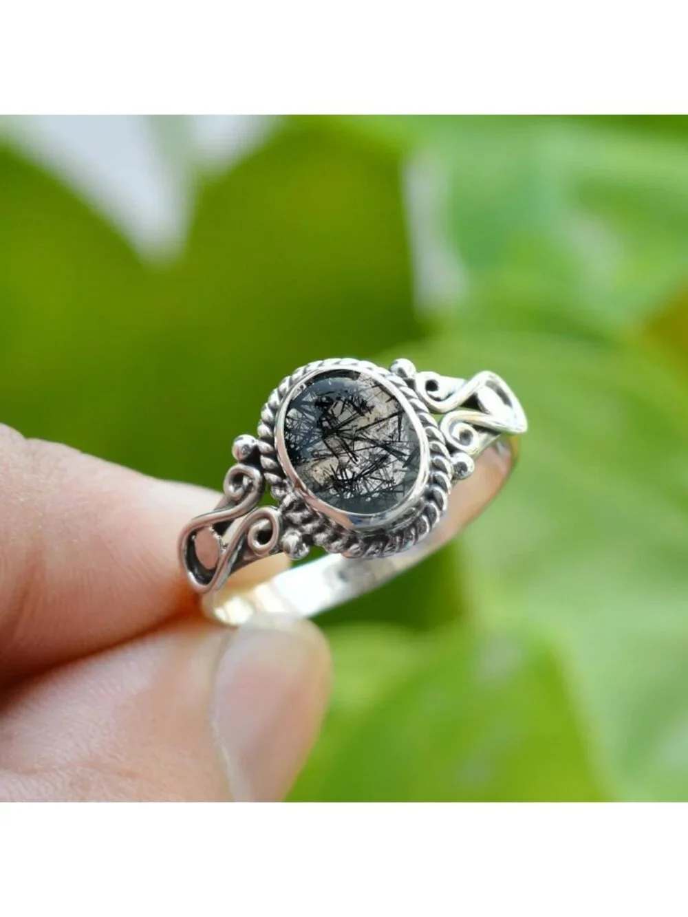 Handmade 925 Sterling Silver Rings with Oval Natural Gemstones - Unique Jewelry